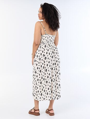 Vestido largo de punto crepé con tirantes finos