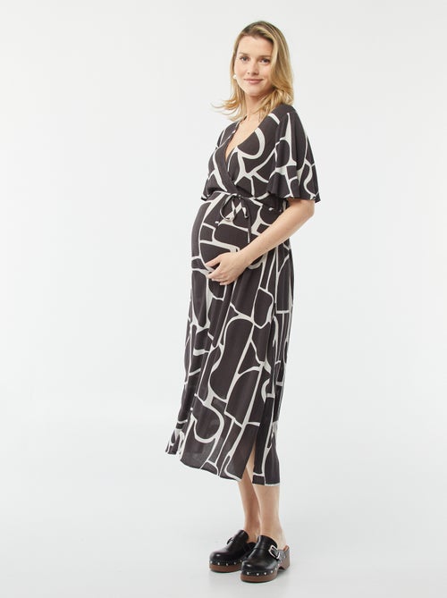 Vestido largo de punto de crepé - Kiabi