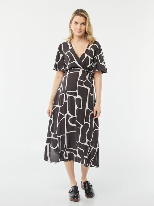 Vestido largo de punto de crepé - Kiabi