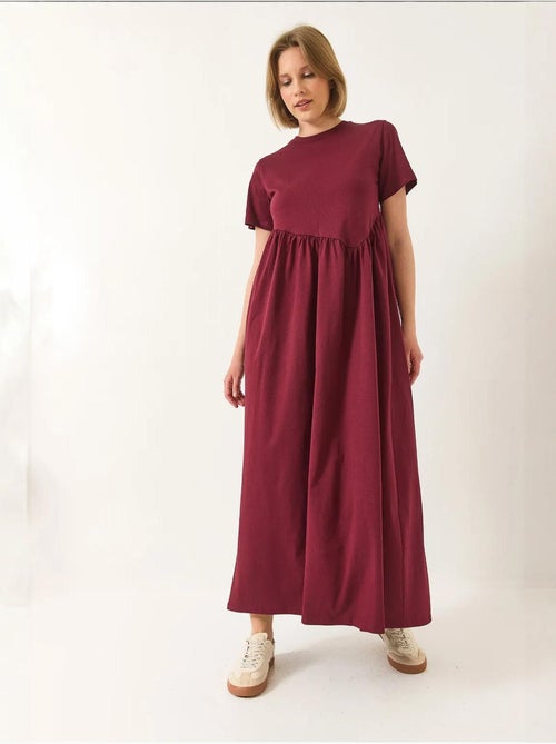 Vestido largo de punto fruncido lucci - Kiabi Vestido largo de punto fruncido lucci - Kiabi