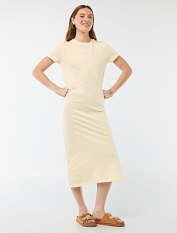 Vestido largo de punto manga corta