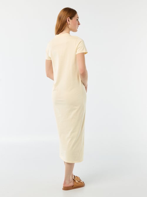 Vestido largo de punto manga corta - Kiabi