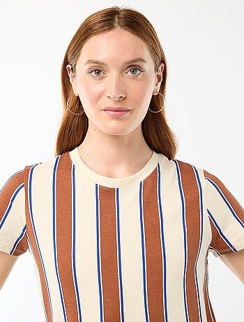 Vestido largo de punto manga corta