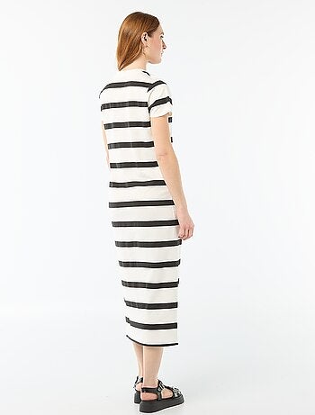 Vestido largo de punto manga corta