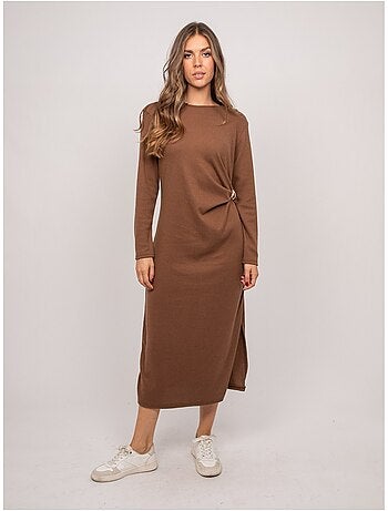 Vestido largo de punto suave drapeado ilarisse
