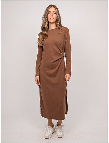 Vestido largo de punto suave drapeado ilarisse