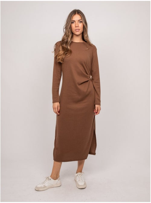 Vestido largo de punto suave drapeado ilarisse - Kiabi Vestido largo de punto suave drapeado ilarisse - Kiabi