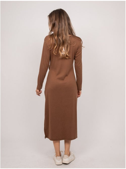 Vestido largo de punto suave drapeado ilarisse - Kiabi Vestido largo de punto suave drapeado ilarisse - Kiabi