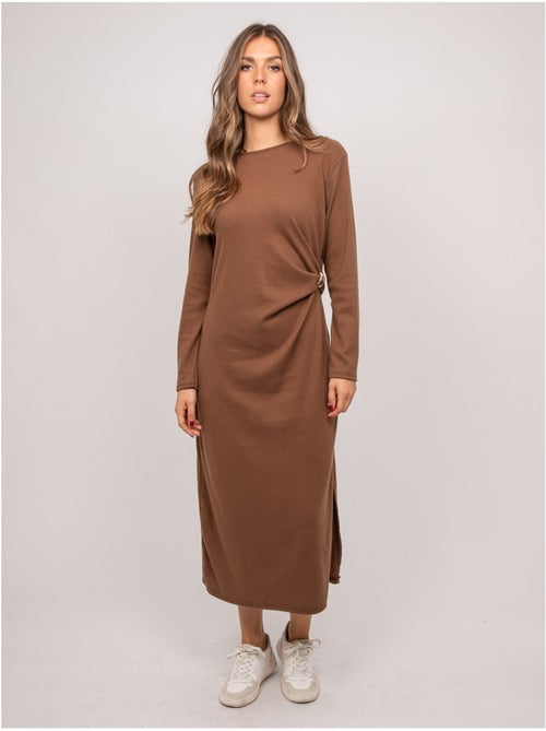 Vestido largo de punto suave drapeado ilarisse - Kiabi Vestido largo de punto suave drapeado ilarisse - Kiabi