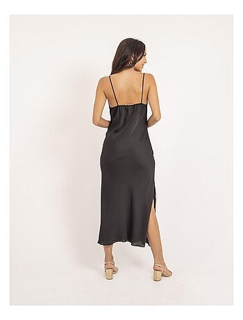 Vestido largo de satén ISAURIE