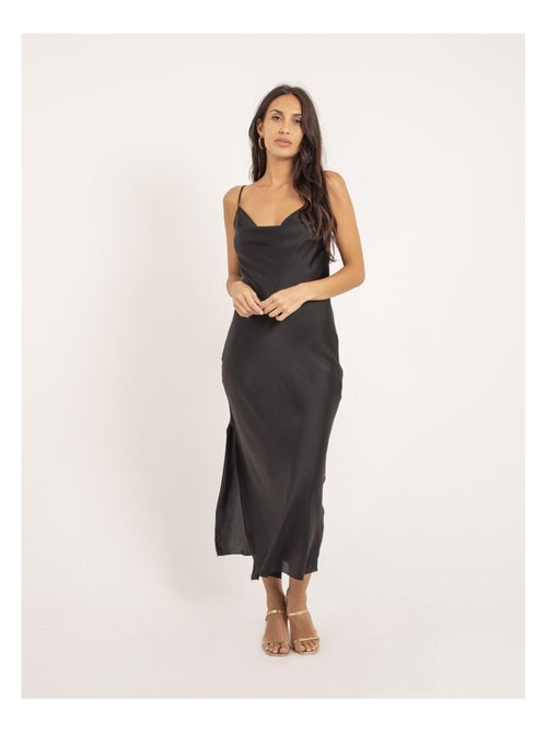 Vestido largo de satén ISAURIE - Kiabi
