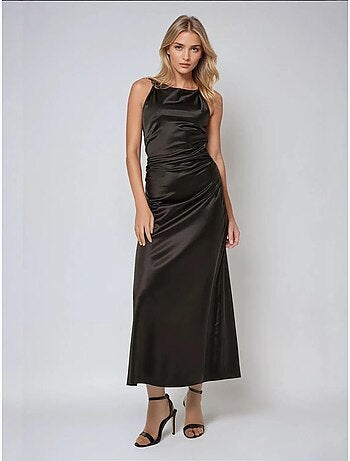 Vestido largo de satén