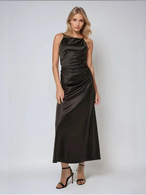Vestido largo de satén - Kiabi