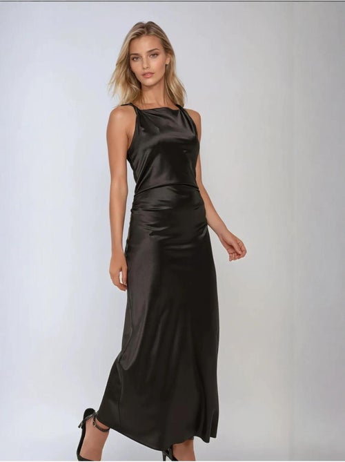 Vestido largo de satén - Kiabi
