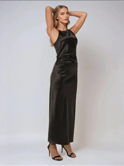 Vestido largo de satén - Kiabi