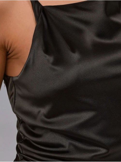 Vestido largo de satén - Kiabi