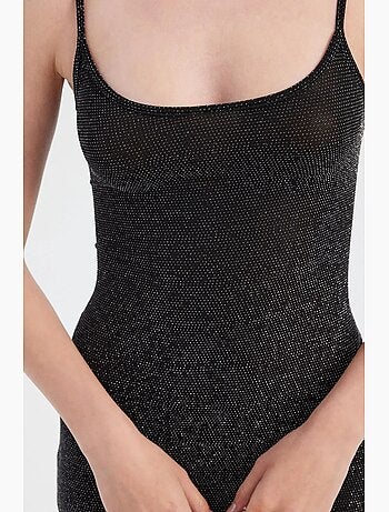 Vestido largo de tejido liso con tirantes finos hiccup