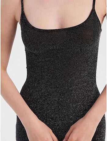 Vestido largo de tejido liso con tirantes finos