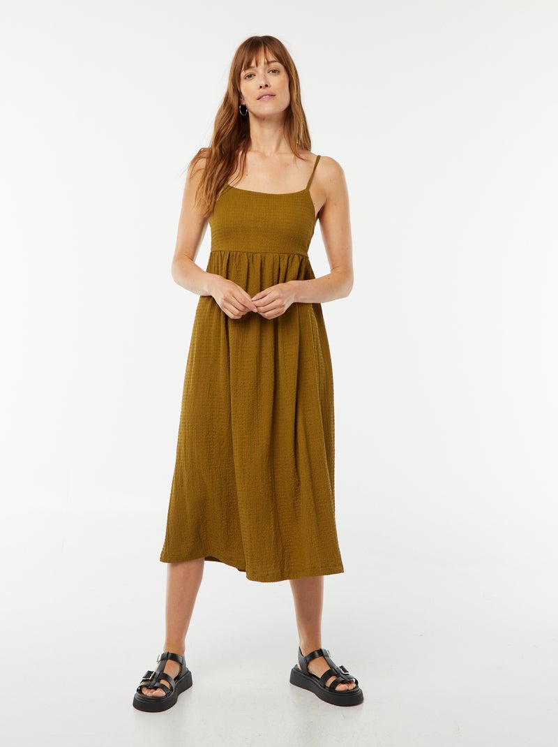 Vestido largo de tirantes abierto en la espalda Verde - Kiabi