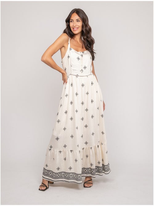 Vestido largo de tirantes estampado ILKANIE - Kiabi Vestido largo de tirantes estampado ILKANIE - Kiabi