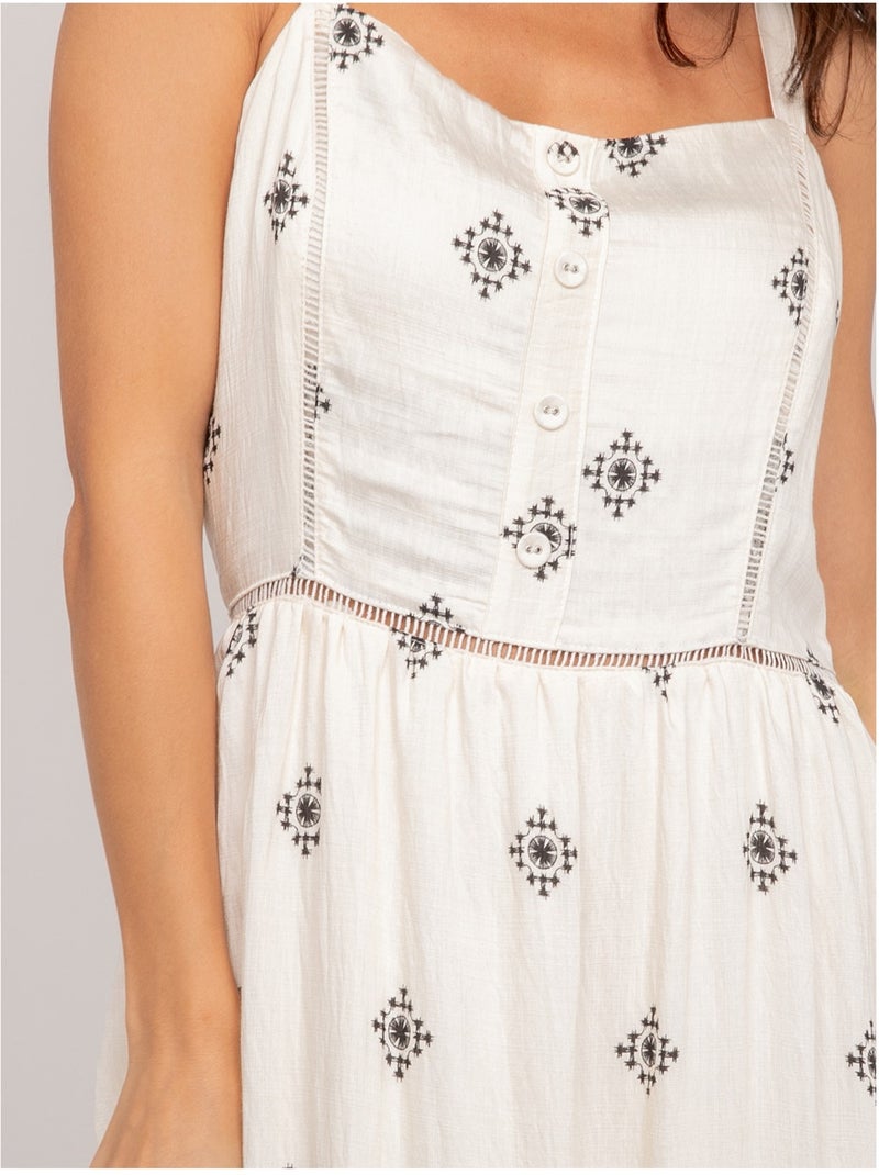 Vestido largo de tirantes estampado ILKANIE Negro - Kiabi