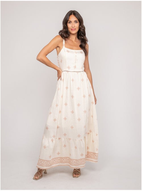 Vestido largo de tirantes estampado ILKANIE - Kiabi Vestido largo de tirantes estampado ILKANIE - Kiabi