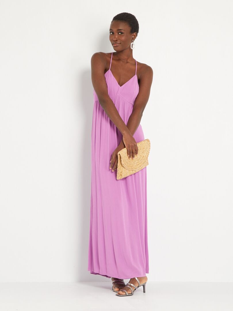 Vestidos de dama de honor de chiffon con tirantes finos Rosa Chicle main image 0