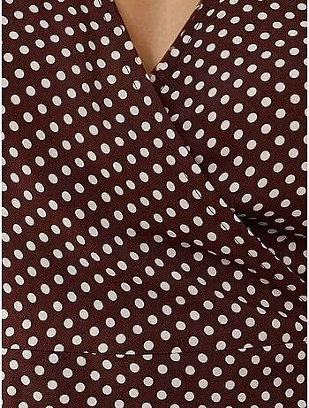 Vestido largo de viscosa estampado con cuello en v hiccup