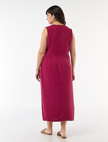 Vestido largo drapeado con bisutería