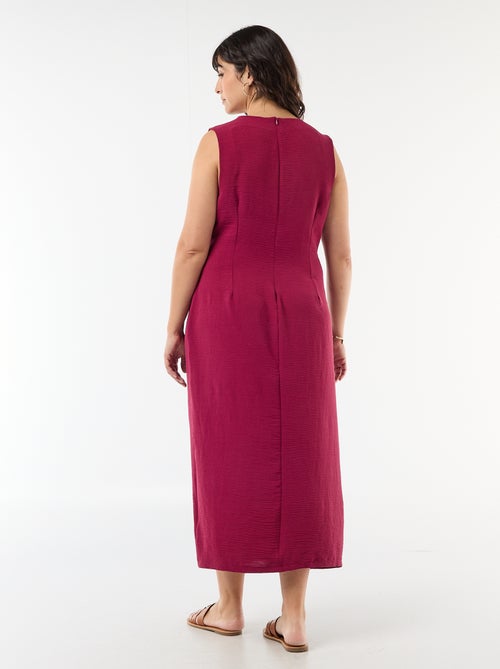 Vestido largo drapeado con bisutería - Kiabi