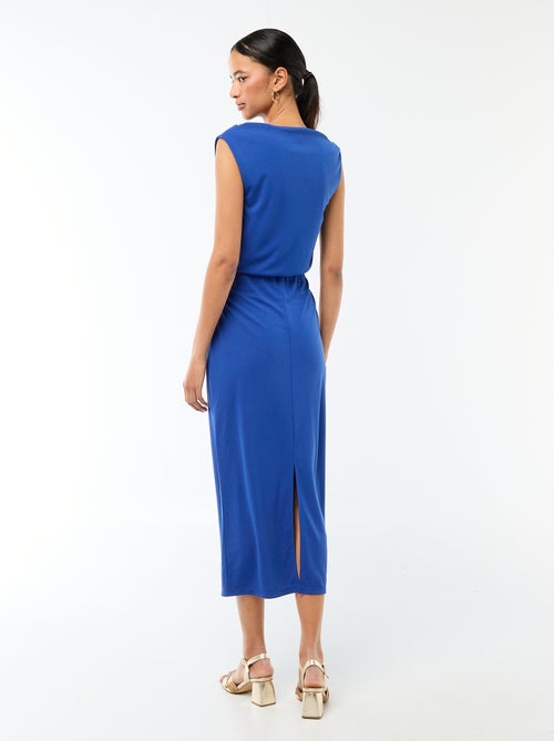 Vestido largo drapeado con cuello cowl - Kiabi