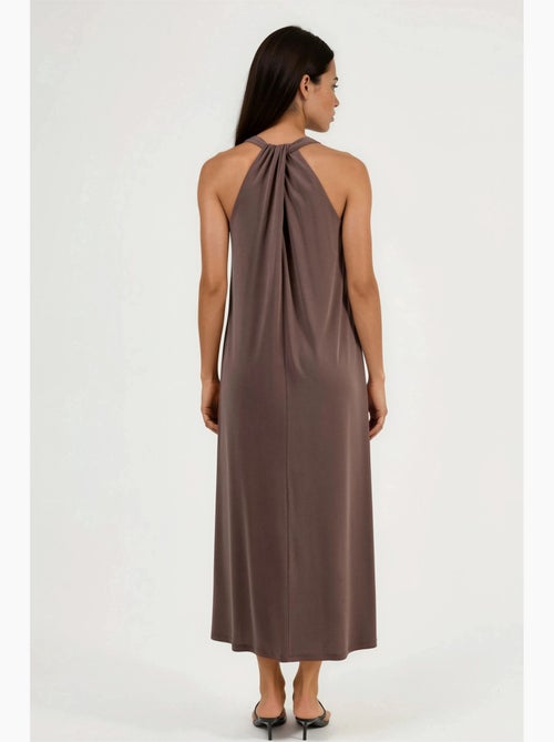 Vestido largo drapeado con cuello en v de busem - Kiabi Vestido largo drapeado con cuello en v de busem - Kiabi