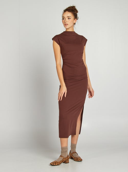 Vestido largo efecto drapeado - Kiabi