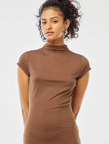 Vestido largo efecto piel de melocotón