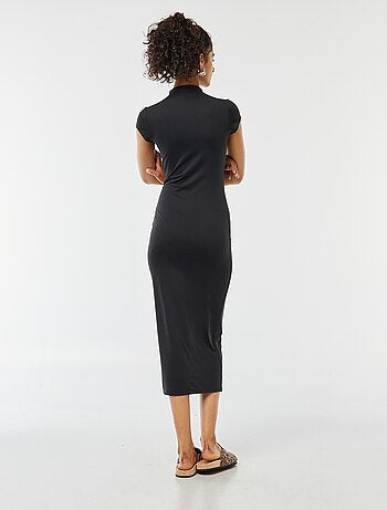 Vestido largo efecto piel de melocotón