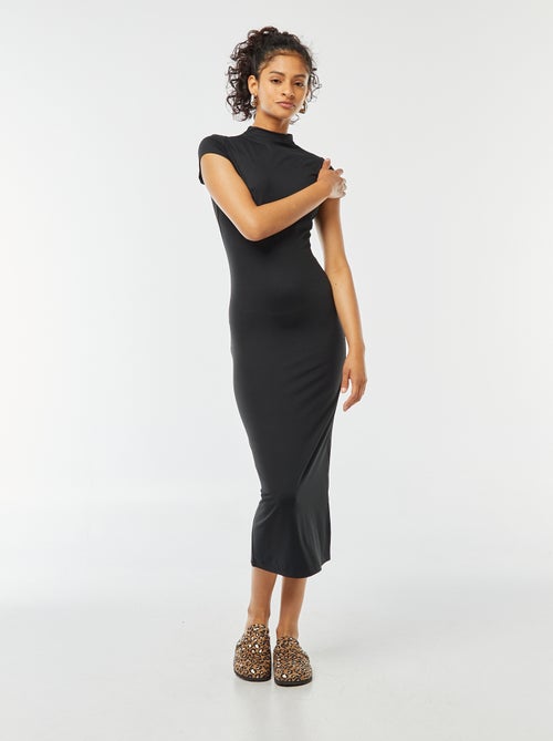 Vestido largo efecto piel de melocotón - Kiabi