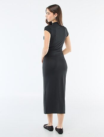 Vestido largo efecto piel de melocotón