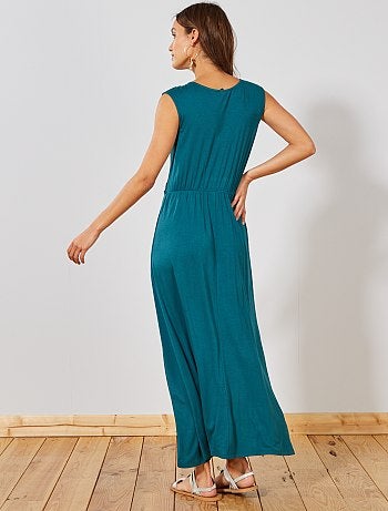 Vestido largo elástico con pedrería - Kiabi