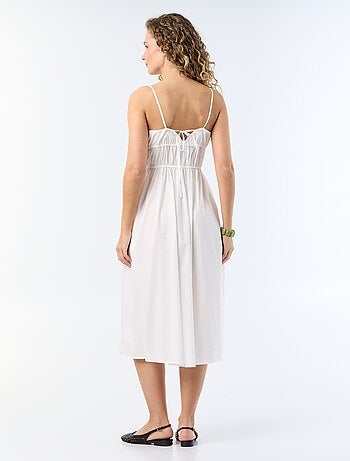 Vestido largo escalonado liso