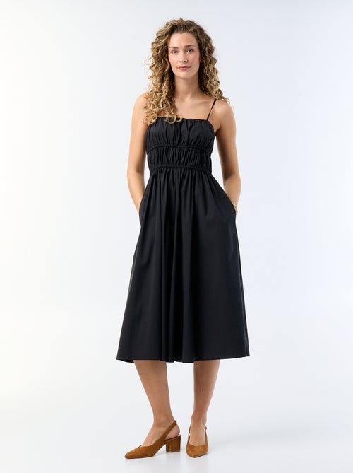 Vestido largo escalonado liso - Kiabi