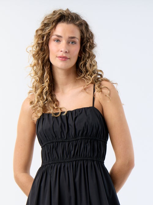Vestido largo escalonado liso - Kiabi