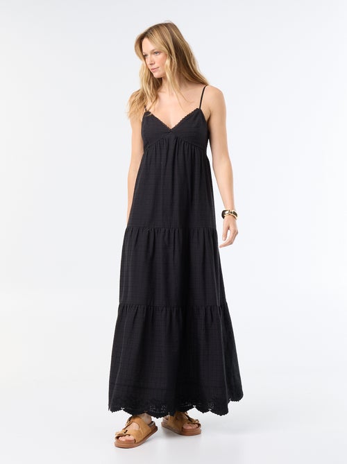 Vestido largo escalonado - Kiabi