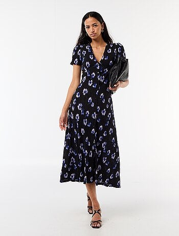 Vestido largo estampado all-over fino