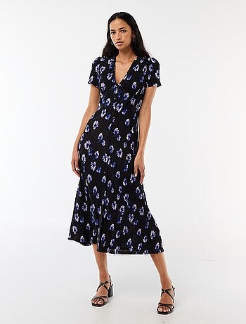 Vestido largo estampado all-over fino