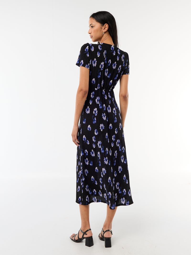 Vestido largo estampado all-over fino Azul - Kiabi