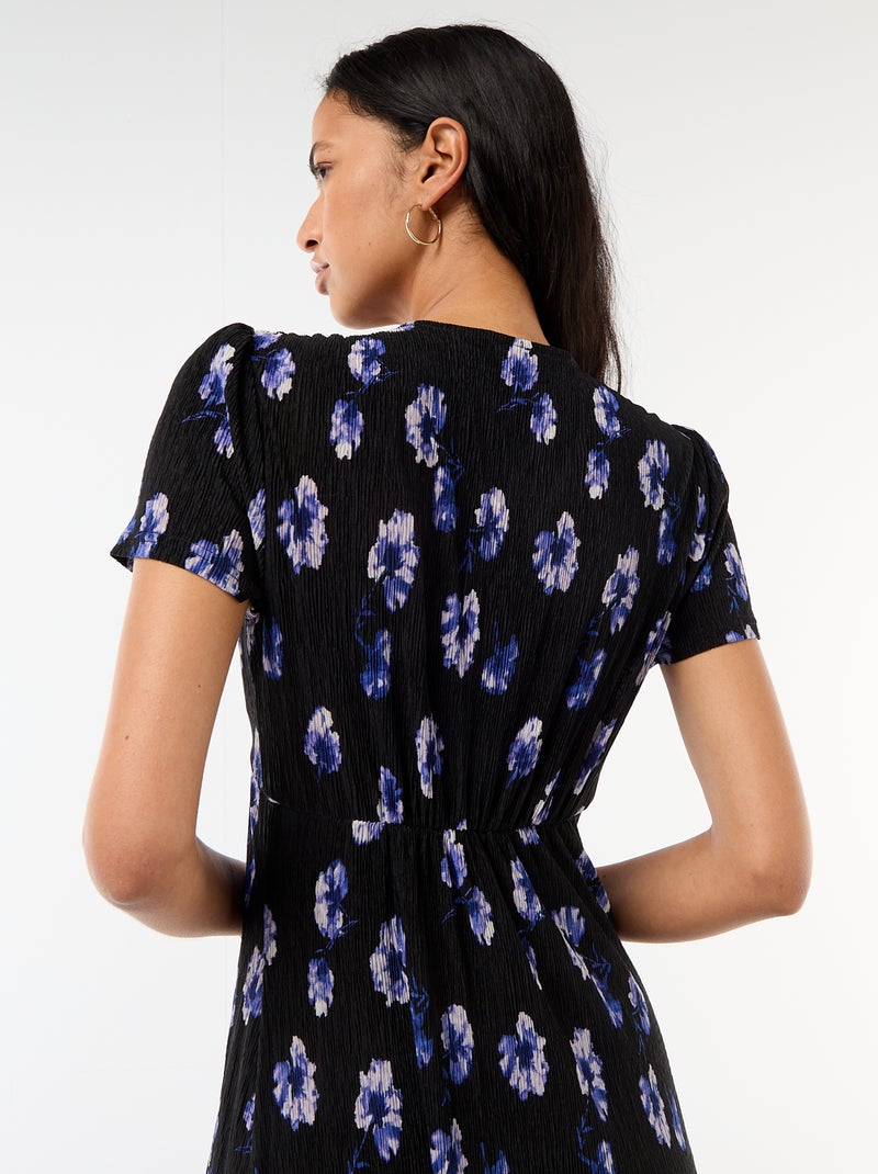 Vestido largo estampado all-over fino Azul - Kiabi