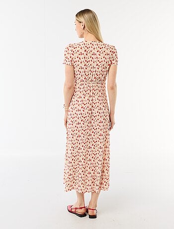 Vestido largo estampado all-over fino