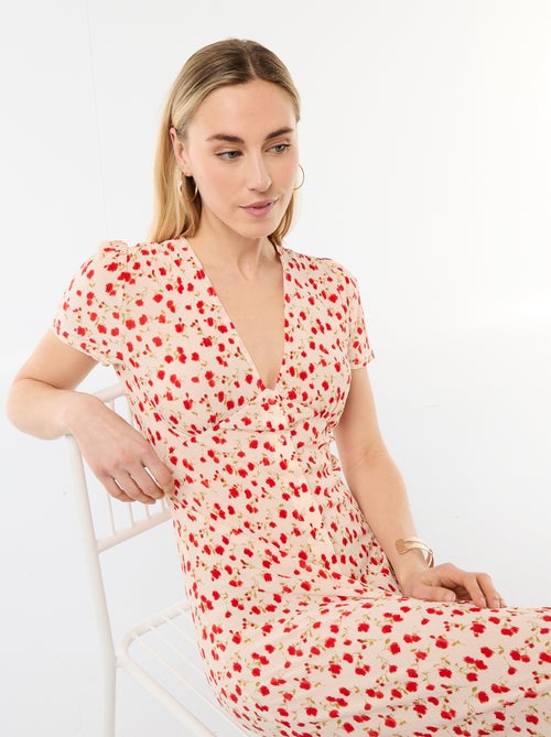 Vestido largo estampado all-over fino - Kiabi