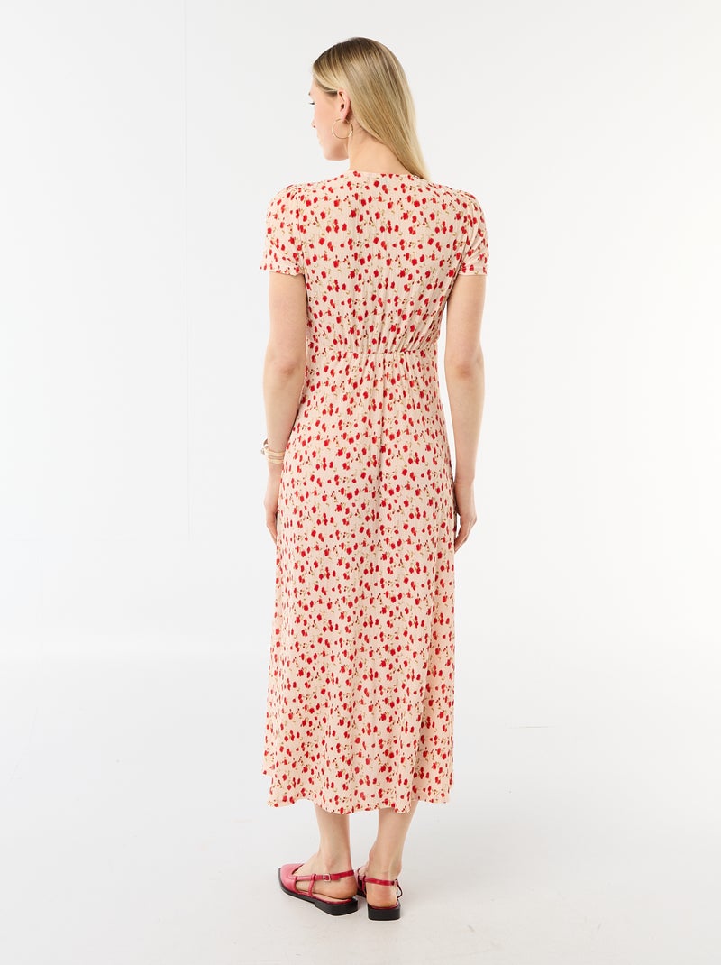 Vestido largo estampado all-over fino Blanco - Kiabi