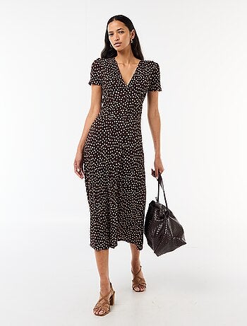 Vestido largo estampado all-over fino